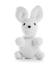 Fototapeta premium One cute toy bunny isolated on white