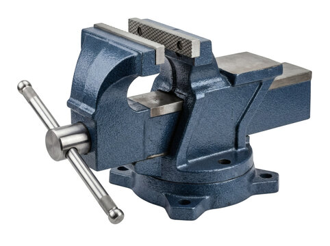 Bench vise isolated on transparent background for holding clamping and securing workpieces