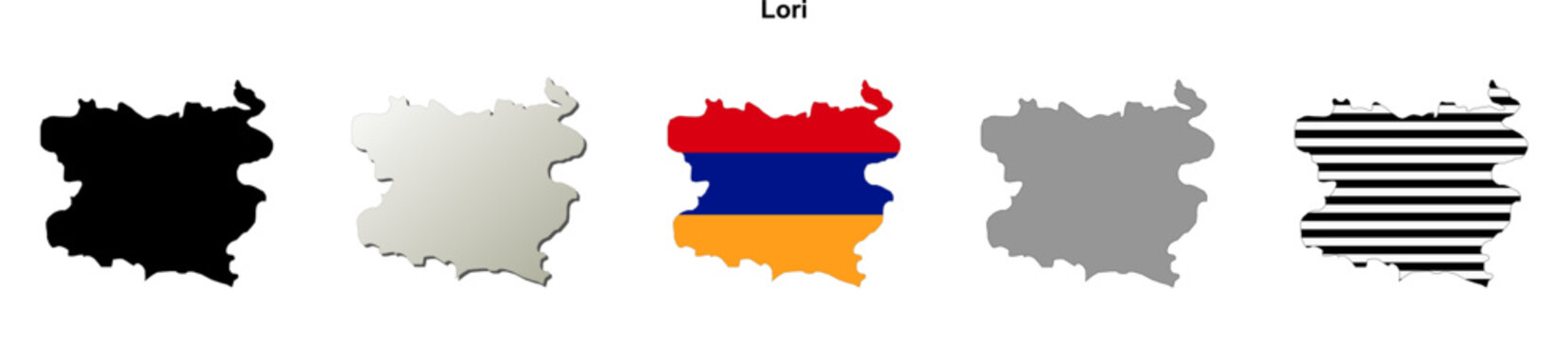 Lori, Armenia blank outline map set
