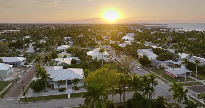 Punta Gorda, Florida. American southern architecture with city streets and historical buildings. USA travel destination.