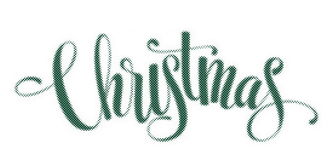 Decorative green halftone typography design spelling the word Christmas for seasonal holiday greetings and winter celebration invitations transparent background © AbstractZone