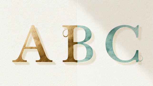 Two-tone Monogram Letters: Elegant split font concept for wedding invites and home decor