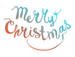 Merry Christmas festive greeting card design with artistic colorful halftone dot typography transparent background © AbstractZone