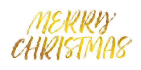 Merry Christmas gold halftone typography isolated on a white background transparent background © AbstractZone