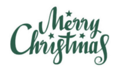 Merry Christmas green script text design with a dot pattern halftone texture effect for festive holiday seasonal greeting card transparent background © AbstractZone
