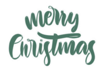 Merry Christmas green textured handlettering typography design on a clean white background transparent background © AbstractZone