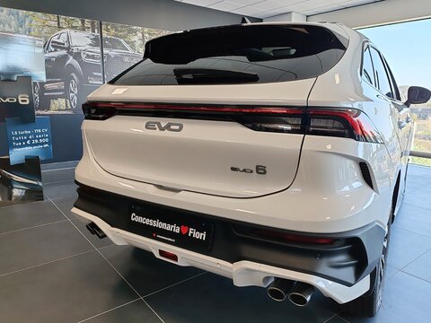 Rome, Italy &ndash; September 10, 2026: rear view of the EVO 6, a mid-size crossover SUV marketed by the Italian group DR Automobiles under its subsidiary brand, EVO.