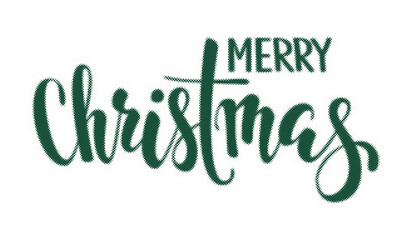 Merry Christmas handlettered brush calligraphy isolated on a white background transparent background © AbstractZone