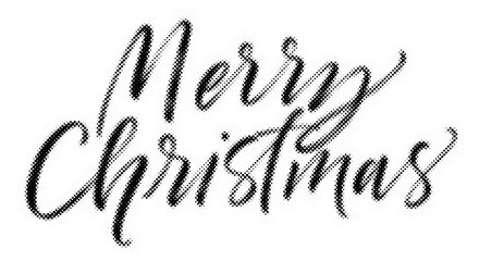 Merry Christmas handlettered brush calligraphy isolated on a white background with halftone effect transparent background © AbstractZone