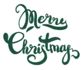 Merry Christmas handlettered green calligraphy typography isolated on white background transparent background © AbstractZone