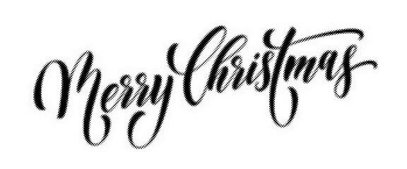 Merry Christmas handlettered greeting card design with a stylish halftone dot texture transparent background © AbstractZone