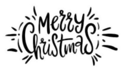Merry Christmas lettering calligraphy design with a unique retro halftone texture effect transparent background © AbstractZone