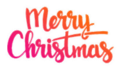 Merry Christmas typography with a vibrant halftone gradient effect on a clean isolated background transparent background © AbstractZone