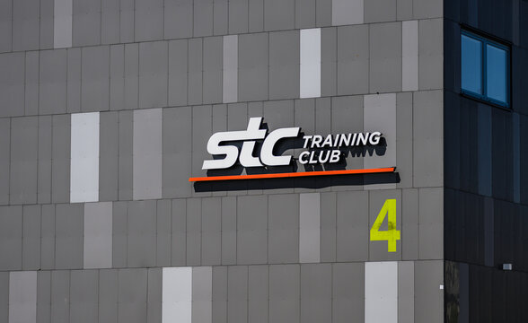 Gothenburg, Sweden - July 20 2026: STC Training Club sign on modern commercial building.