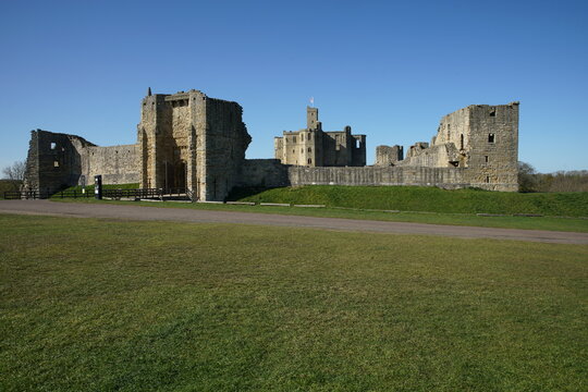 Warkworth Castle and River Coquet on the Northumberland Coast, England, UK