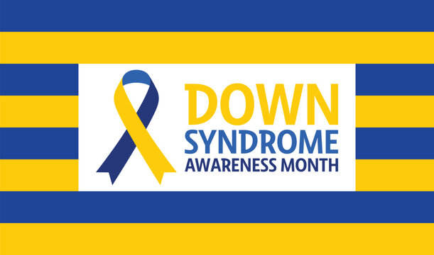 Down Syndrome Awareness Month &mdash; Blue and Yellow Awareness Ribbon