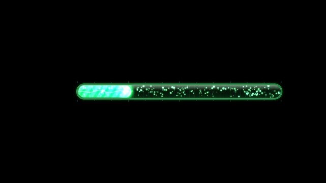 Glowing Green Digital Loading Bar Progress Animation