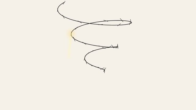 Animated spiral paths with glowing with art
