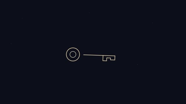 Minimalist golden key icons on dark