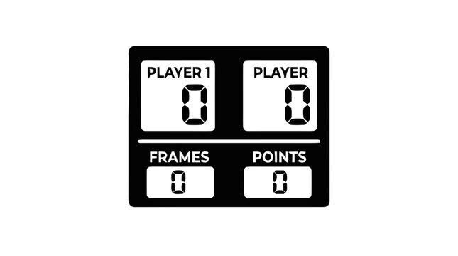 Vector illustration of digital scoreboard icon for sports games with player frames and points on a transparent background