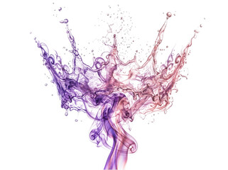 Obraz premium Royal purple and soft pink ink splash crown shape isolated on a transparent background for luxury branding