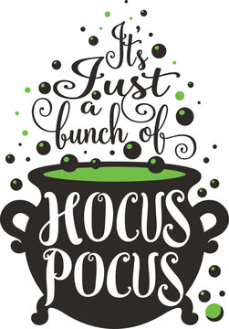 Hocus Pocus Witch Cauldron Halloween Sign Svg 