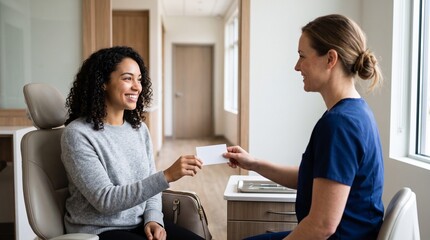 Fototapeta premium Confident patient leaves a gumline coaching visit