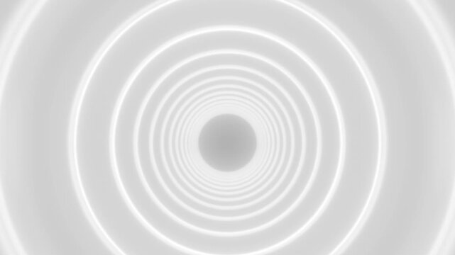 Minimal white concentric rings recede toward a central circle
