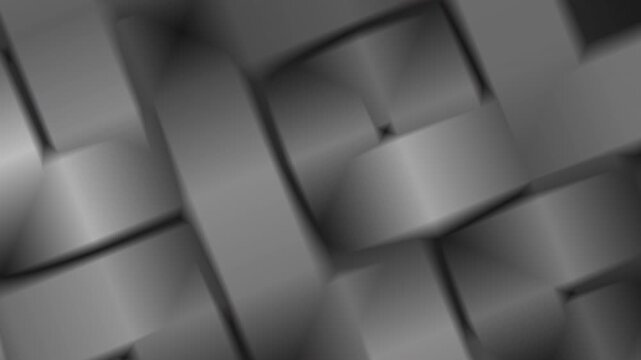 Abstract 3d grayscale geometric pattern motion blur featuring soft metallic blocks for a modern corporate or industrial background.