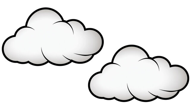 Isolated pair of stylized clouds and a black banner with white alphanumeric text S (1111).