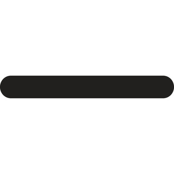 Black horizontal bar or minus icon, vector interface and navigation symbol graphic element isolated on white background
