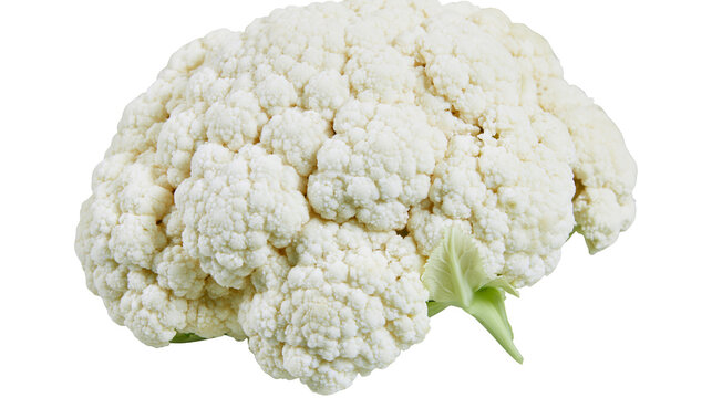 Isolated fresh whole cauliflower head, a healthy raw organic vegetable food for cooking