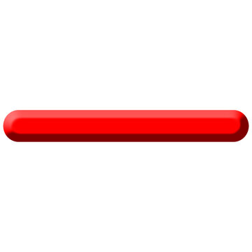 Red 3D minus sign bar icon symbol vector illustration isolated on white background UI UX design element
