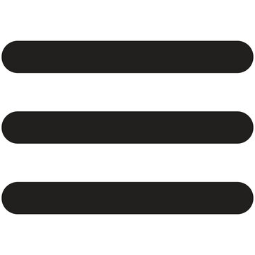 Black hamburger menu icon sign symbol vector illustration isolated on white background navigation UI UX design
