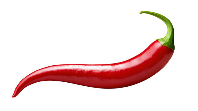 Isolated vibrant red hot chili pepper, fresh organic ingredient for cooking and spice