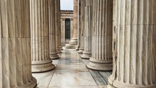 Marble columns of academy of athens