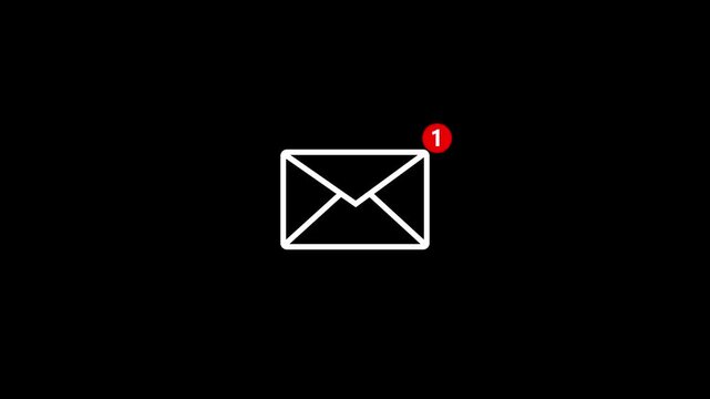 message icon animation. white color message box icon message animation. Mail notification icon animation.