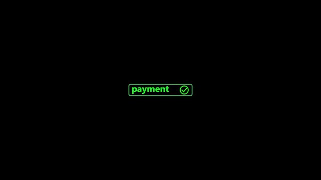 payment button on black background.