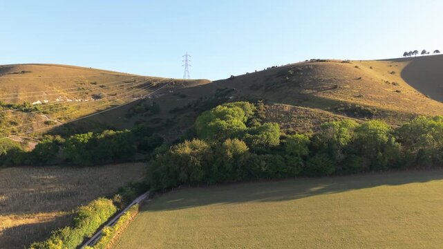 Flay away drone shot of hills 4K60