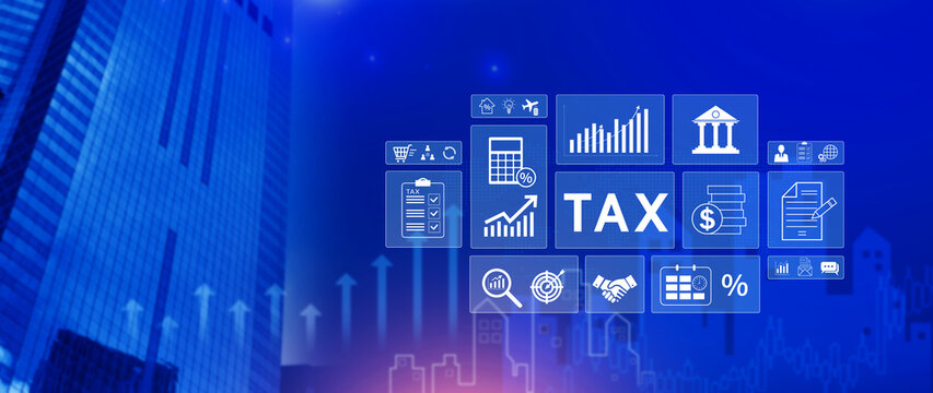 Online tax payment and financial planning concept. analyzing financial data and tax calculation to complete Individual income tax return, Government, state taxes, report. not ai