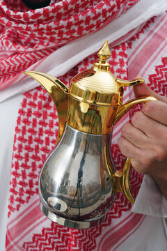 Saudi Man with Arabic Coffee