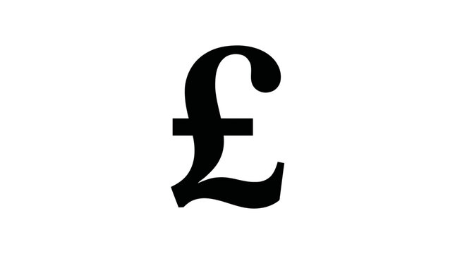 Vector illustration of british pound sterling currency symbol on a transparent background