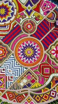 Dubai Miracle Garden Aerial Overhead Abstract Color Pattern UAE Flowers