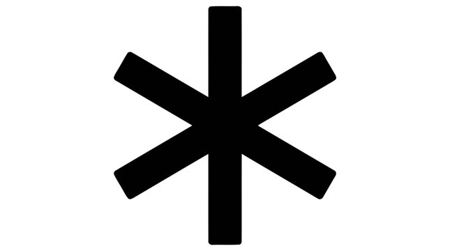 Vector illustration of asterisk symbol on a transparent background