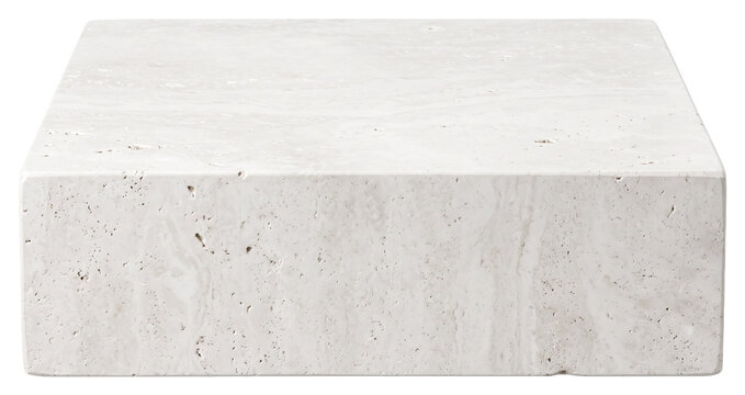 Upright rectangular stone block with rough porous texture