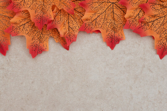 Fall leaves on stone background for your autumn message