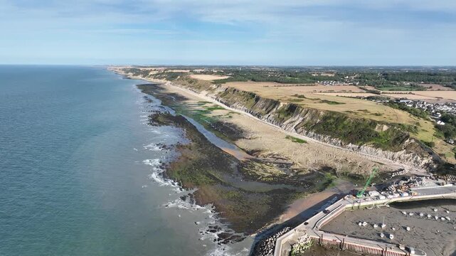 survol de Port-en-Bessin dans le Calvados, Normandie