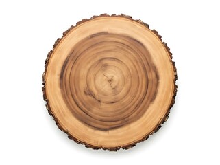 Obraz premium Tree trunk slice with natural bark and growth rings