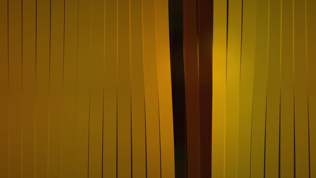 Abstract 3D Vertical Ribbed Louvers Background with 3D Rounded Louver Ribs in Golden Hour Amber Glow - Modern Vertical Column Structure 3D Vector Graphic