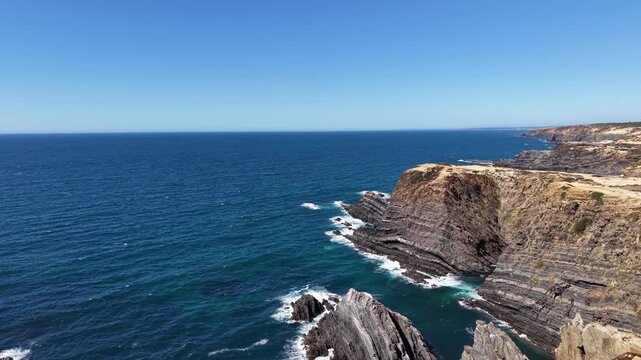 Dramatic portuguese coastline at cabo sard&atilde;o